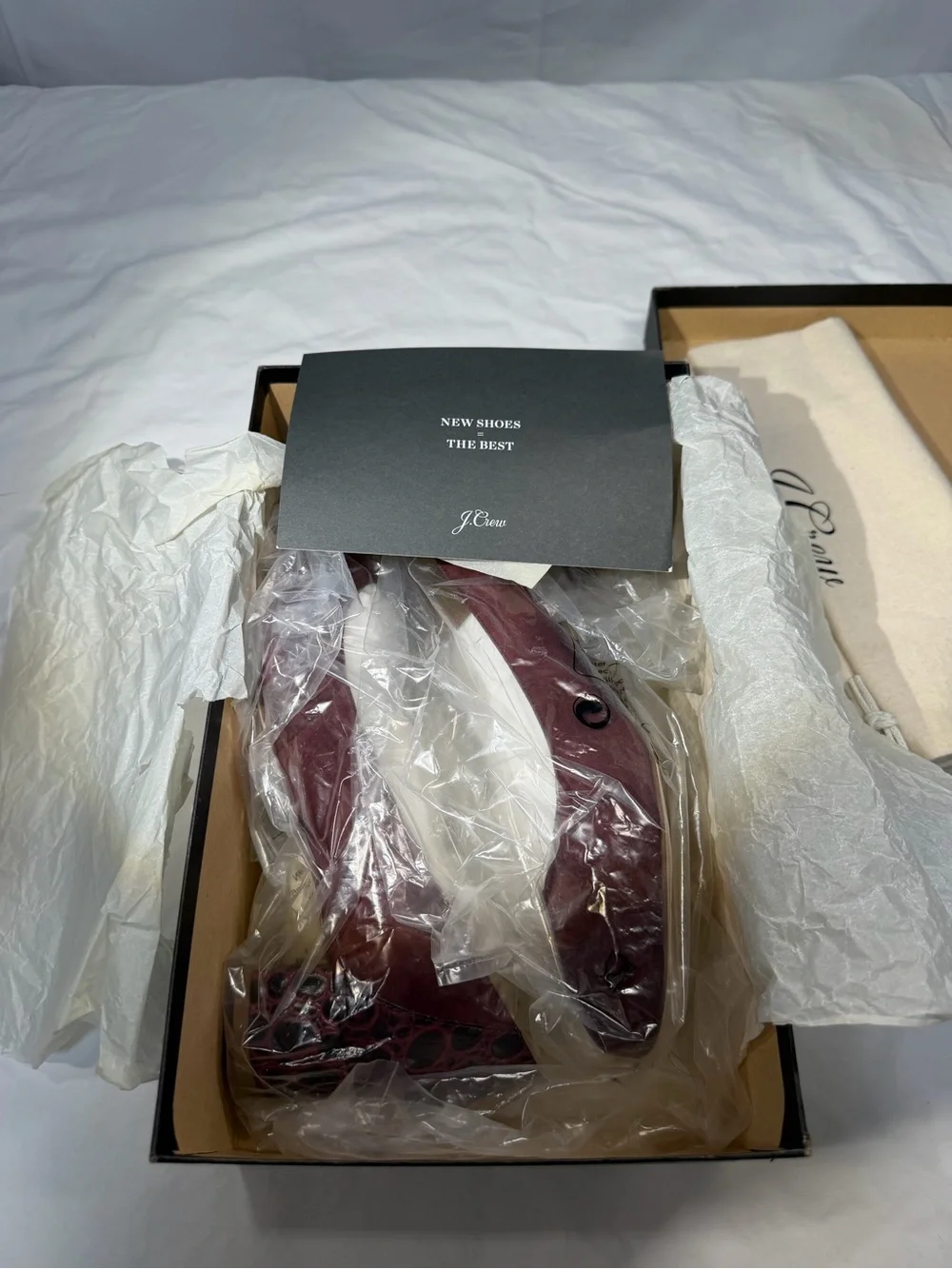 J. Crew Classic Women's Suede Pumps w Stamped Croc Heel. 8Wmn. Vintage Cabernet